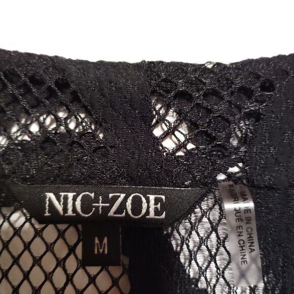 Nic & Zoe Lace Overlay Black Mini Tunic Dress M - Picture 2 of 6
